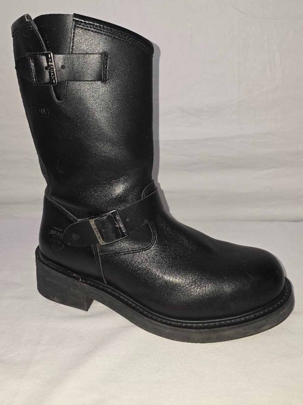 Herman Survivors S/T Engineer II Steel Toe Black Motorcycle Boots Men's 12 M